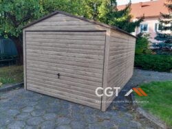 garaż 3x5 dwuspadowy w kolorze winchester